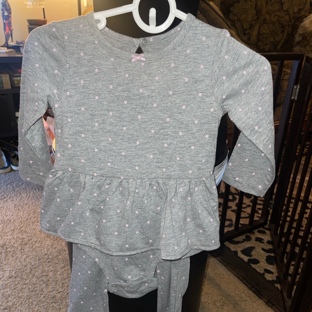 Carter's Gray and Pink Baby Outfit
